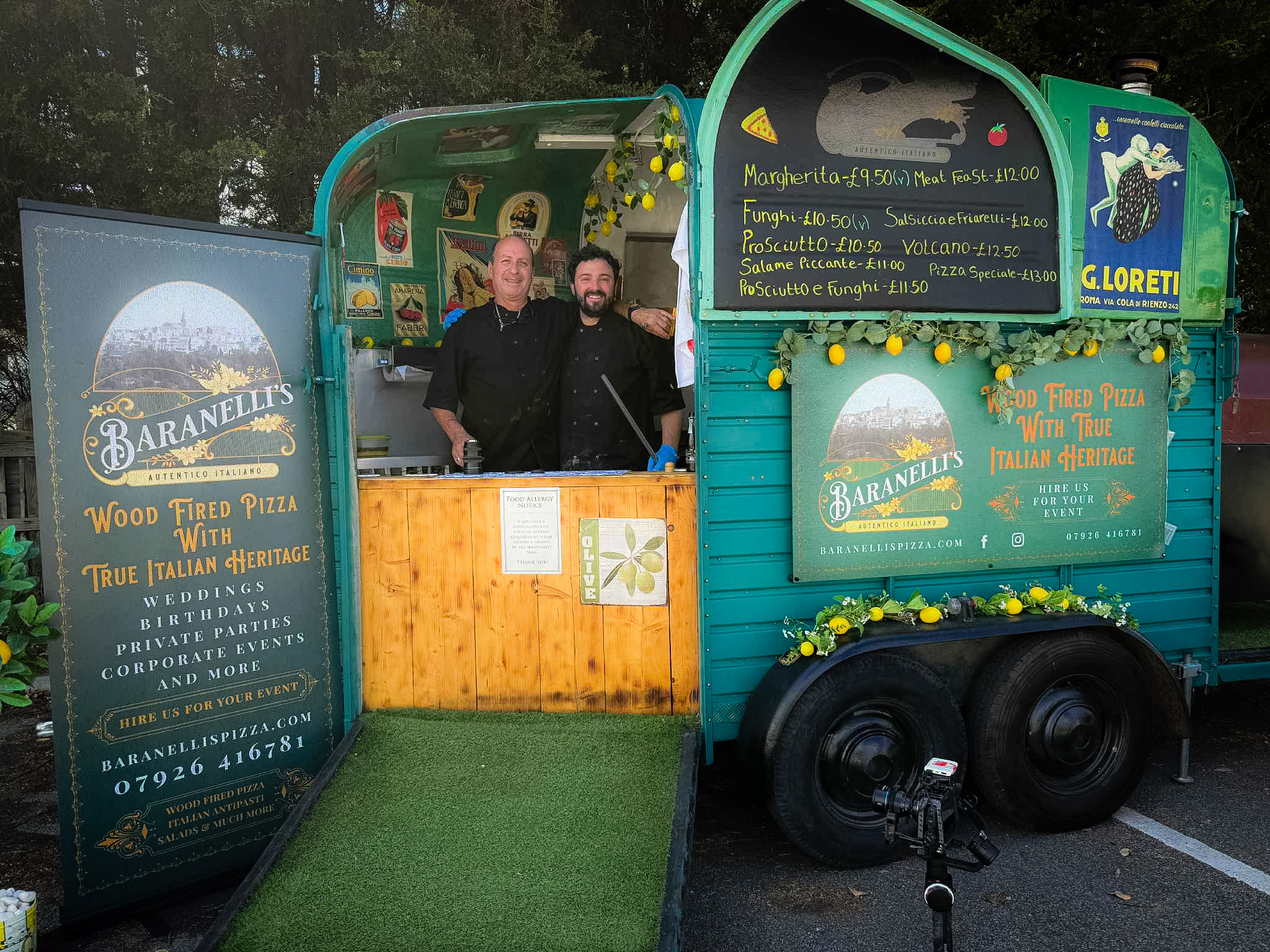 Baranelli's Pizza chefs Luigi & Dom - Wedding caterer Yorkshire